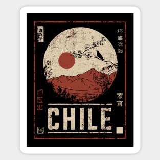 Chile Landscape Japanese Travel Poster Sticker